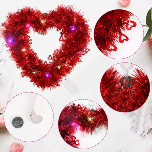 Valentine's Day Glow Heart Shaped Wreath