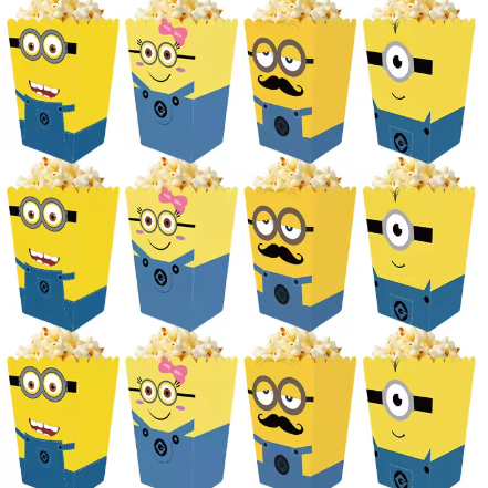 Minions Popcorn Boxes - 12 Pcs