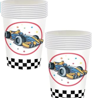 Racing Car Birthday Themed Paper Cups Set