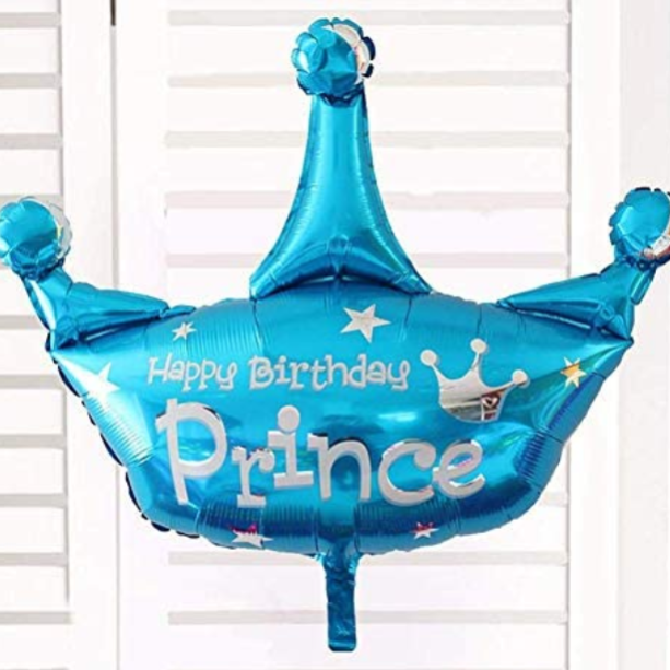 Happy Birthday Princess Crown Shape Foil Balloon