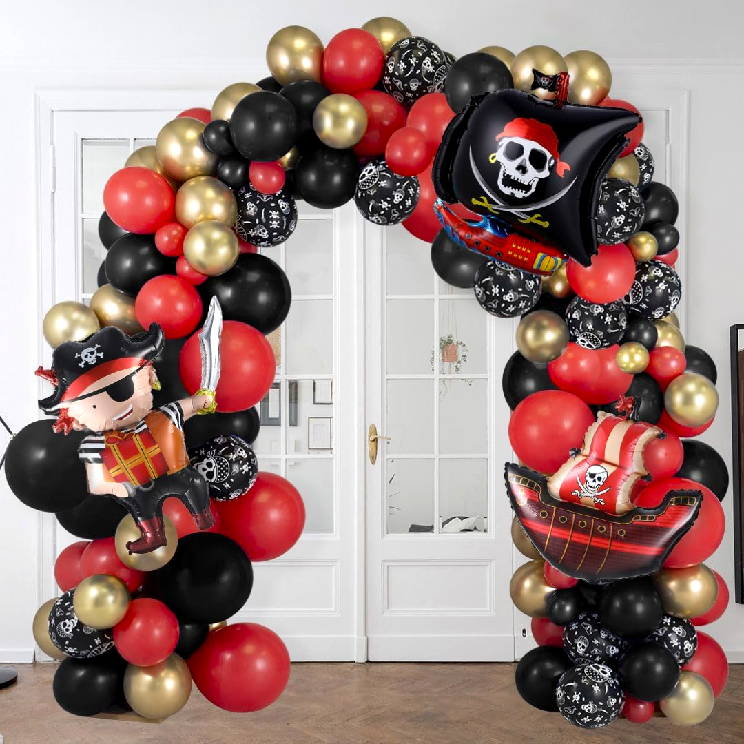 Pirate Ship Party Decorations 142PCS Balloon Arch Kit (Non-Inflated)