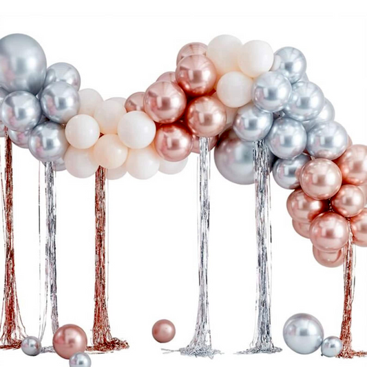 Rose Gold, Silver & Cream Balloon Arch Kit