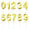 Load image into Gallery viewer, 3D Gold 0-9 Number Candles
