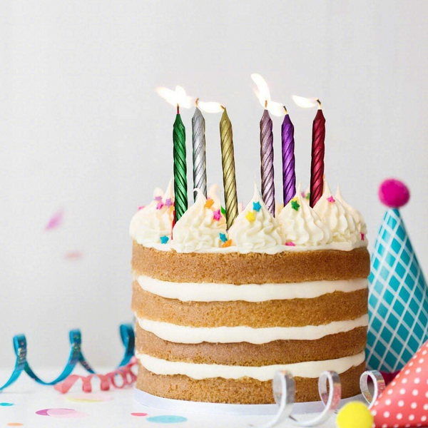 Metallic Spiral Cake Candles