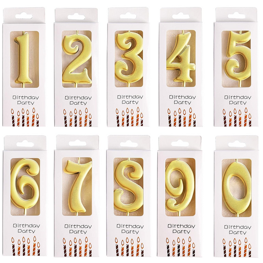 Gold 0-9 Number Candles Font
