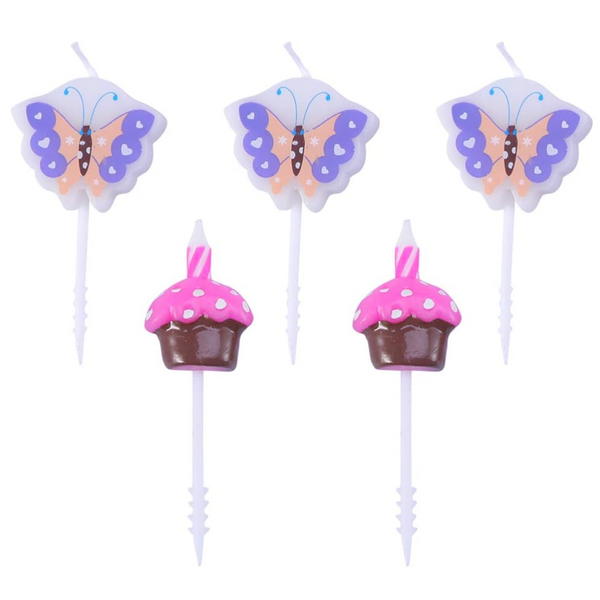 Butterfly and Cupcake Themed Candles