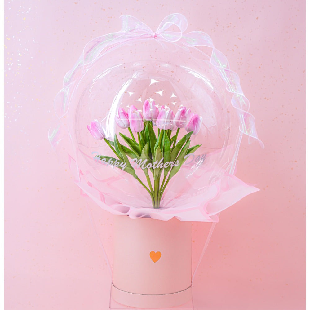 Happy Mother's Day Bobo Pink Tulip Balloon Arrangement