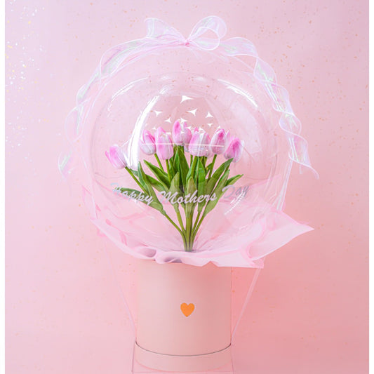 Happy Mother's Day Bobo Pink Tulip Balloon Arrangement