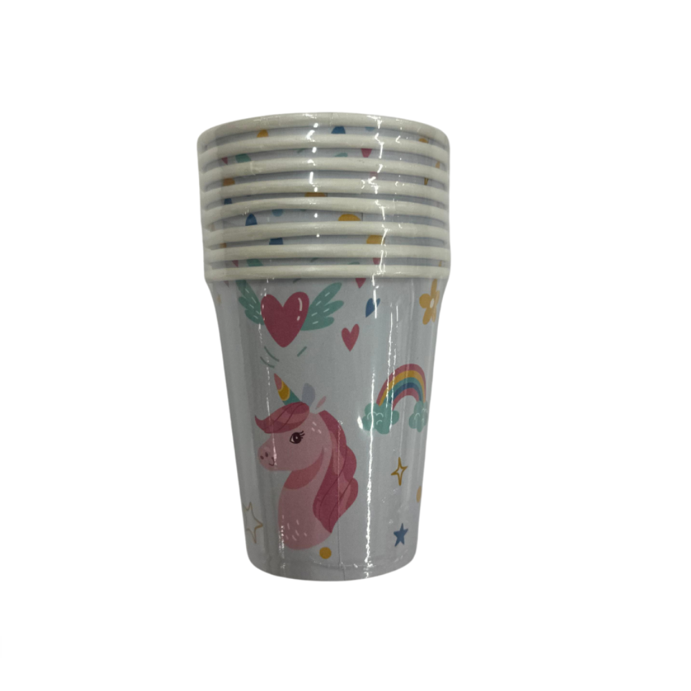 Unicorn Themed Cups 8 Pcs