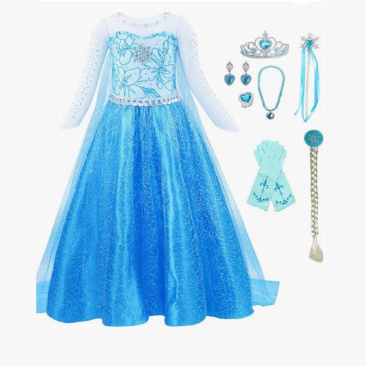 Princess Elsa dress and accessories (100-140 CM)