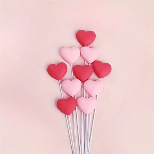 Heart Shaped Cup Cake Topper 5pcs per Set
