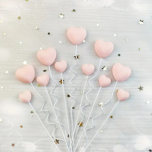 Heart Shaped Cup Cake Topper 5pcs per Set