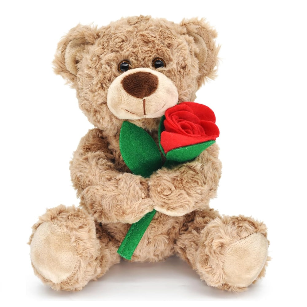 Brown Teddy Bear with Rose Plush Toy 30 Cm