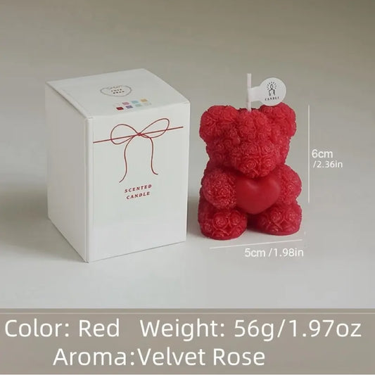 Romantic Rose Bear Scented candle