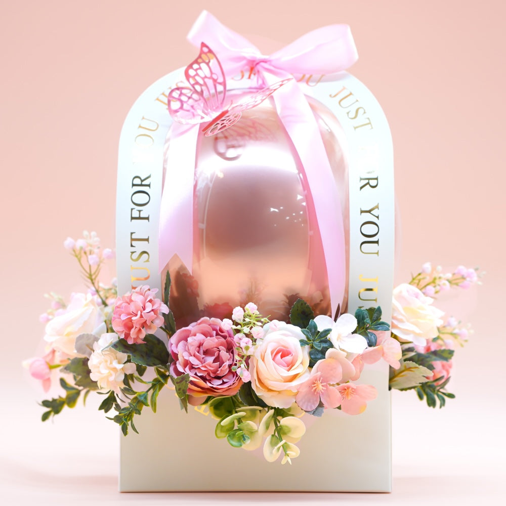 Mother's Day Artificial Flower Arrangment With Bobo Balloon