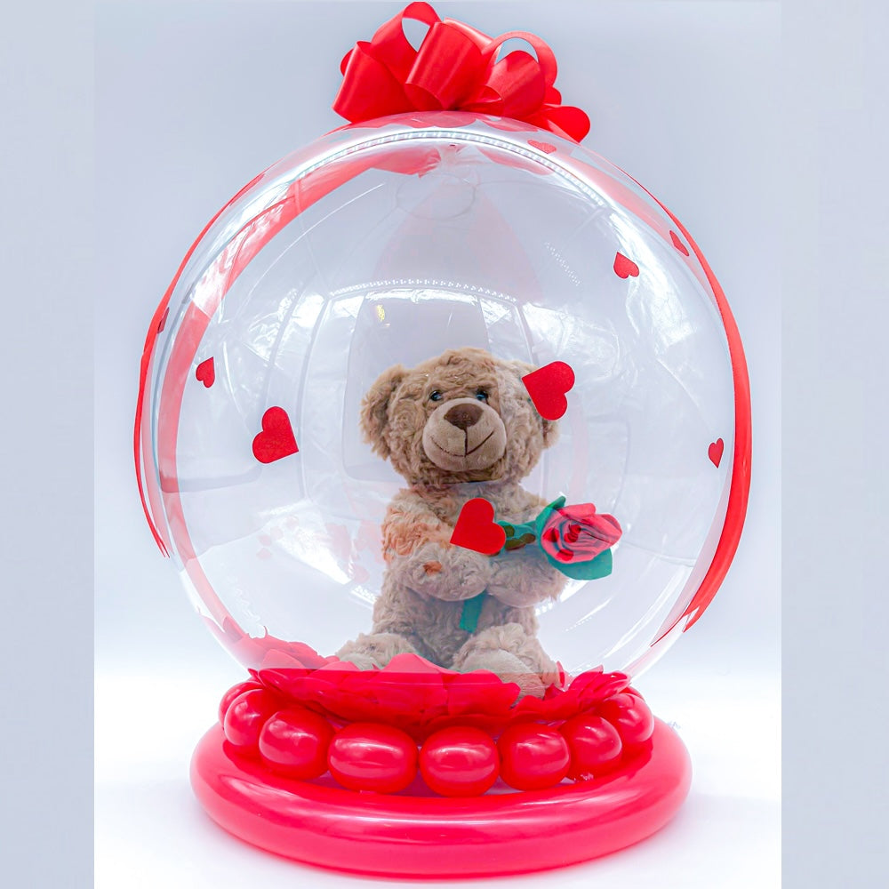 Valentine Bobo Arrangement with Brown bear