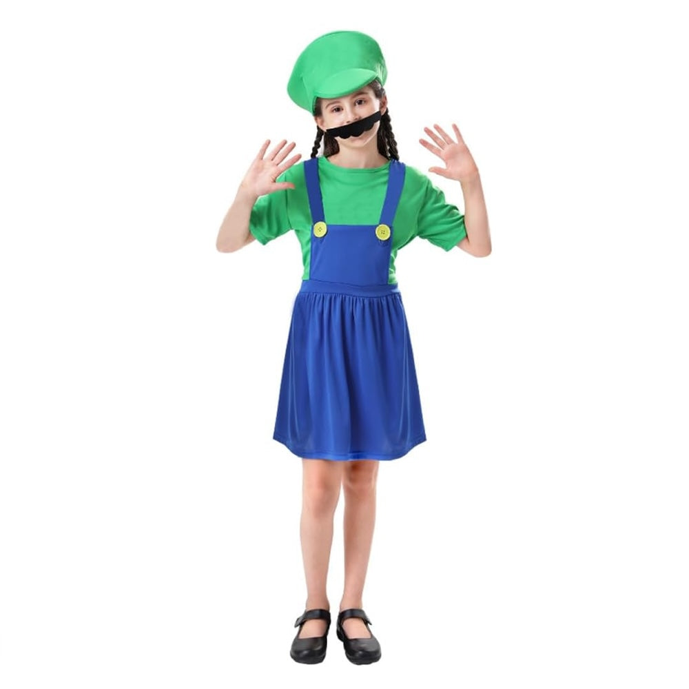 Super Mario Luigi Girls Costume - Green