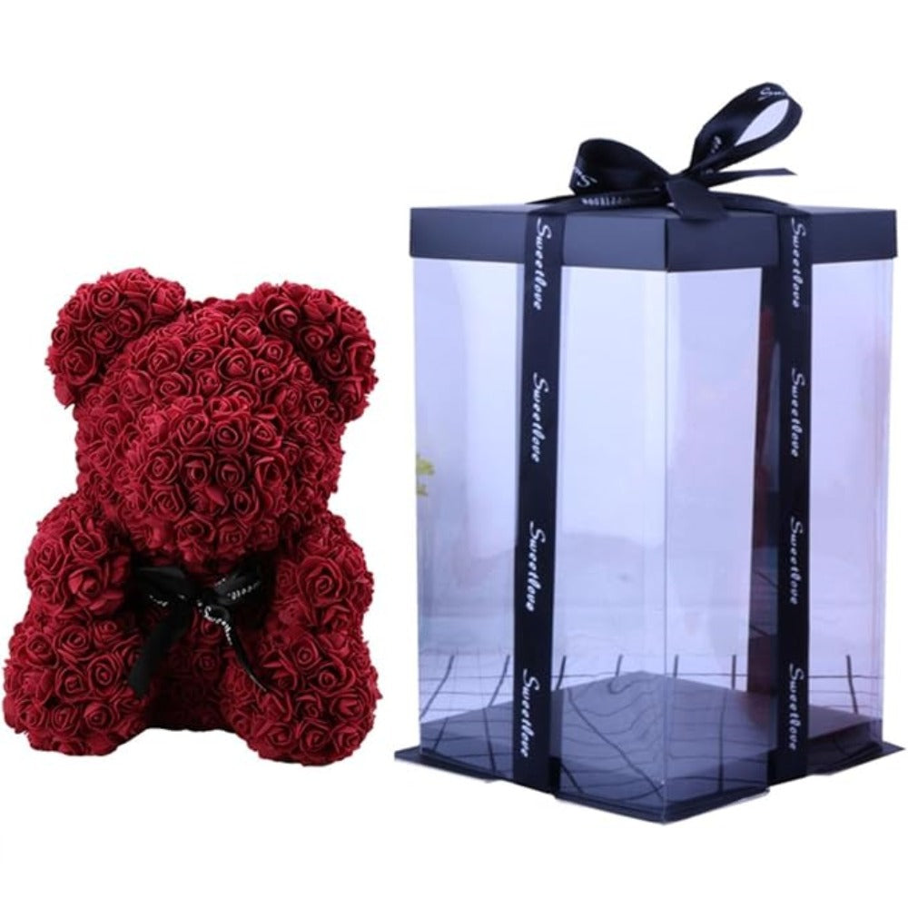 Red Rose Teddy Bear 23cm with Box and Light