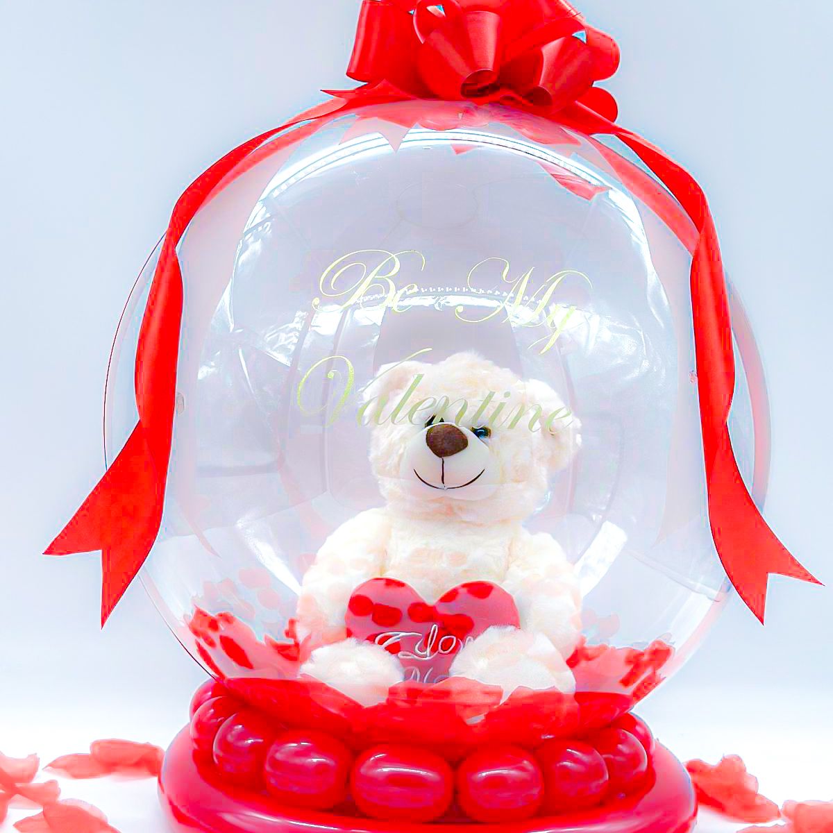 Valentine Bobo Arrangement with White bear