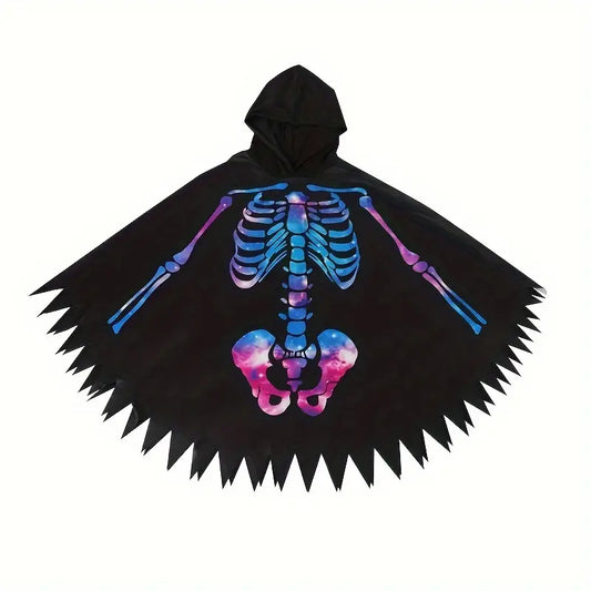 Spooky Halloween Skull Cape - Adults