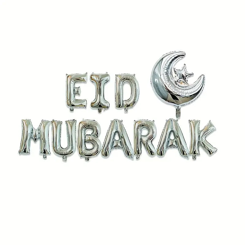 EID MUBARAK  Balloon Set Star Moon - Silver