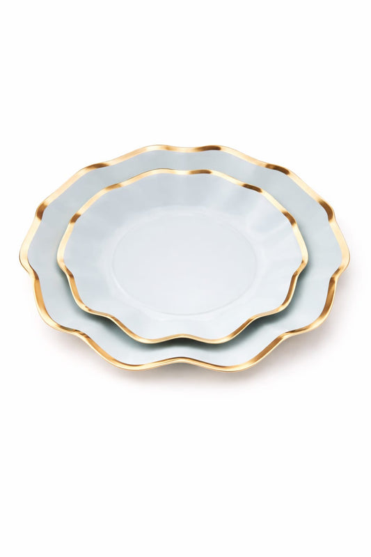 Blue & Gold Coral Theme 8.5 Inch Paper Plates