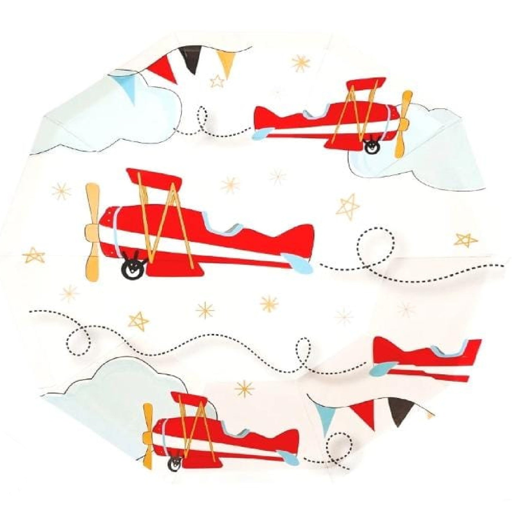 Red Airplane Theme 9 Inch Paper Plates