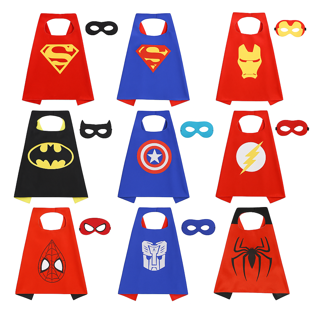 Superhero Mask with Cape (1 Mask and 1 Cape)