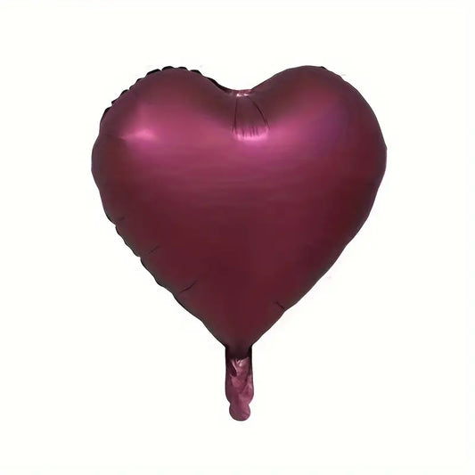 Brugundy Heart Foil Helium Balloon - 1 Pc