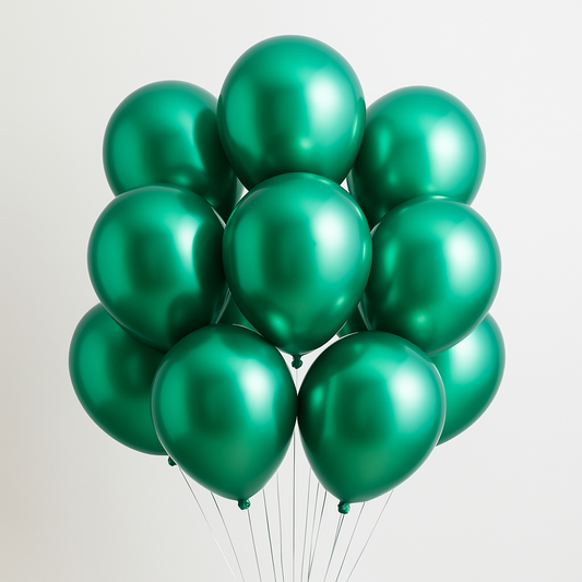 Green chrome Helium balloon Bunch-5Pcs