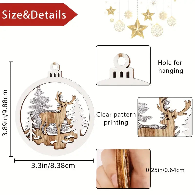 Christmas wooden ornaments 8 cm in Size