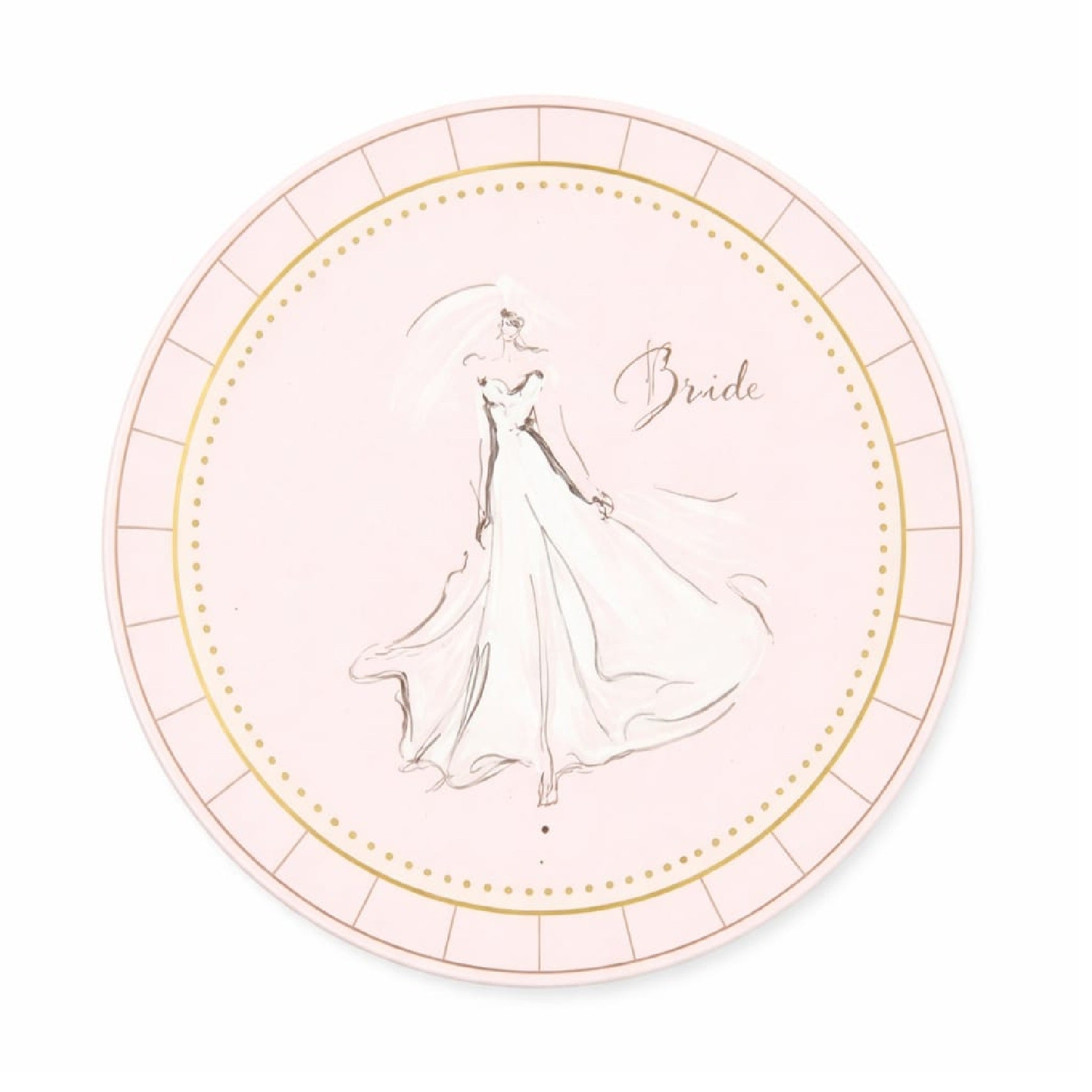 Pink Bride Theme 7 Inch Round Paper Plates