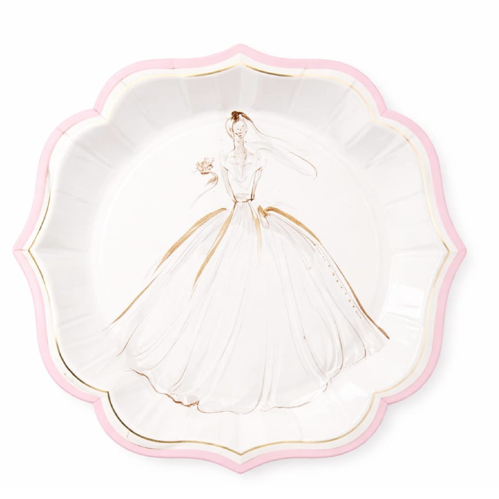 Pink Bride Theme 9 Inch Paper Plates
