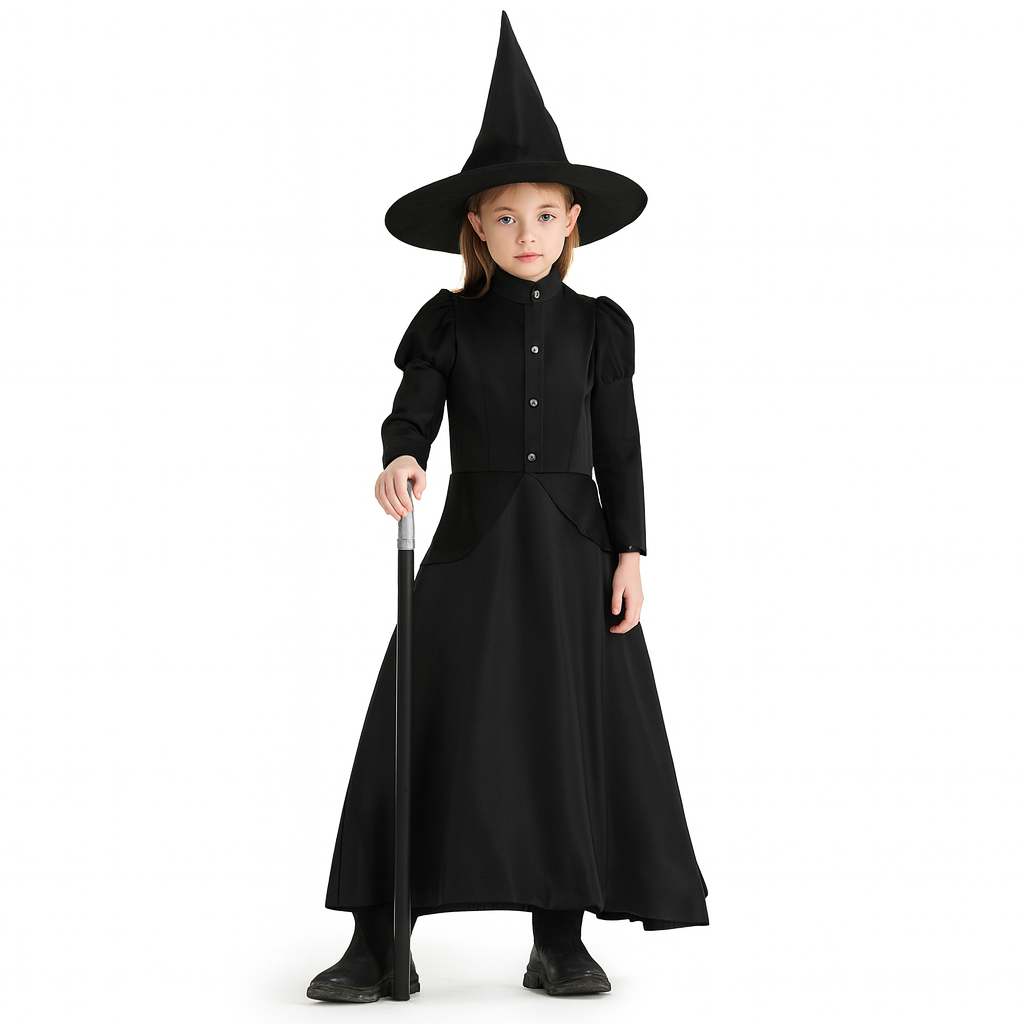 Girls Wizard Cosplay Costume Dress-Hat-Gauze