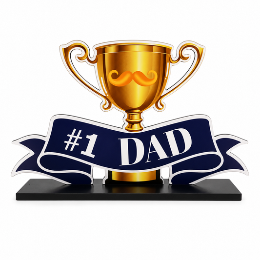 Father's Day #1 Dad Trophy 2D