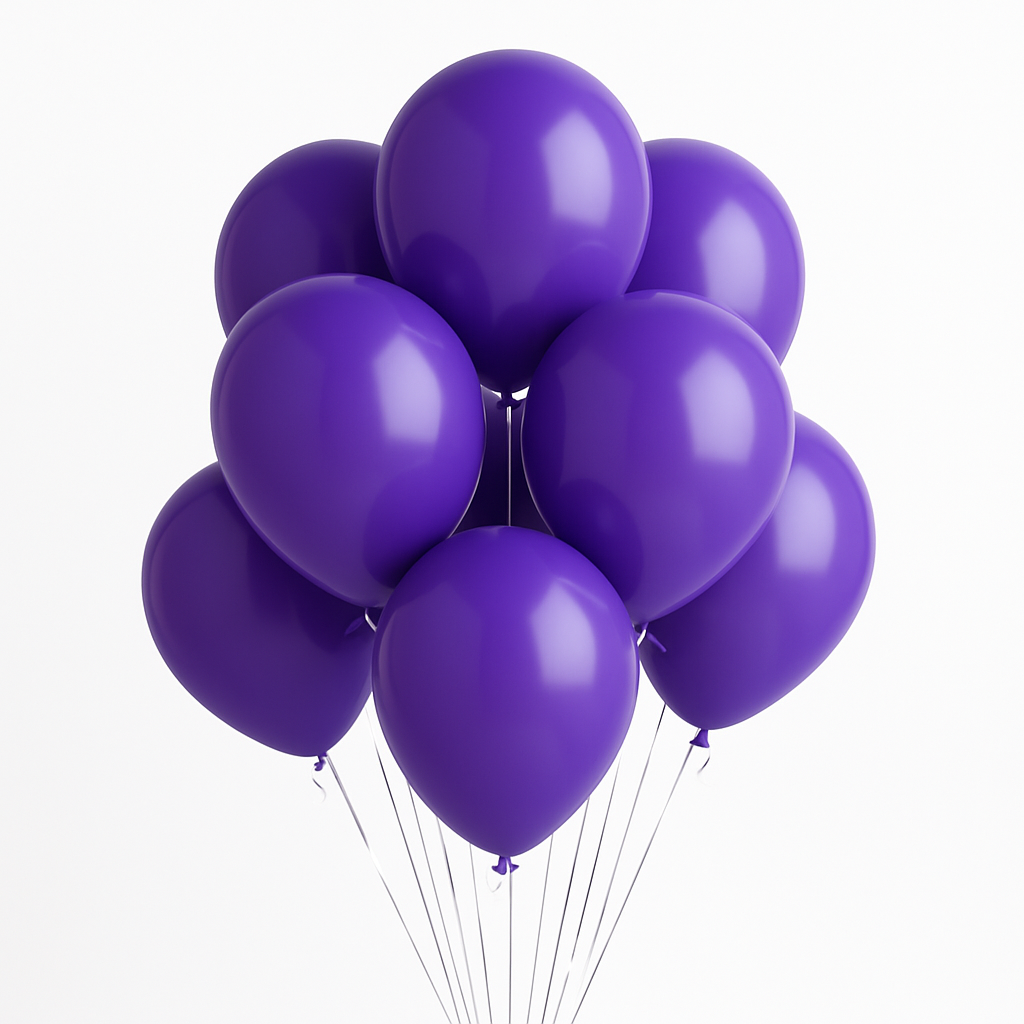 Purple Helium Balloon Bunch-5Pcs