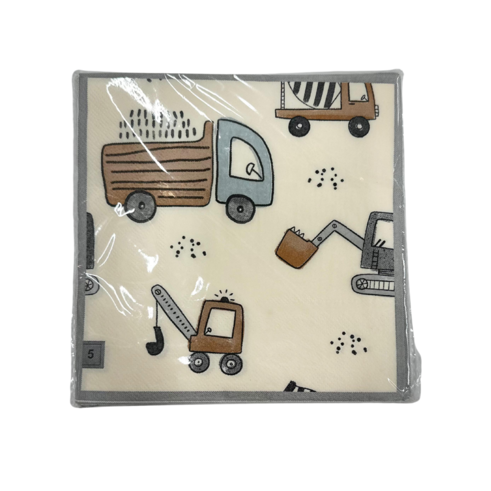 Construction Themed Napkins 16 pcs