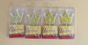 Gold Crown 1-4 Number Candles