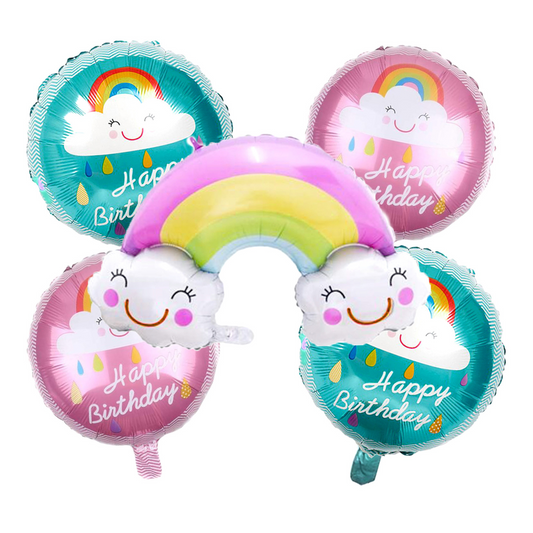 Happy Birthday Foil Rainbow Decorations Set