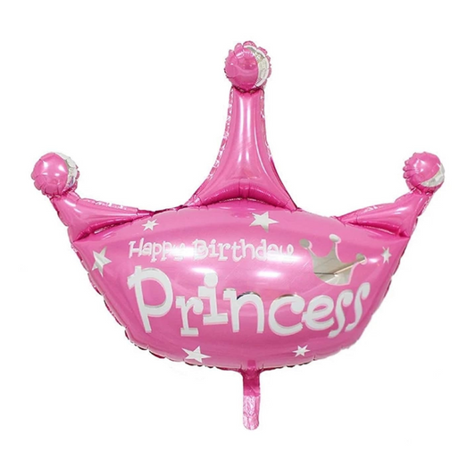 Happy Birthday Princess Crown Shape Foil Balloon