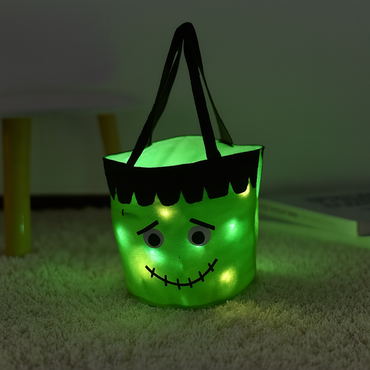 Spooky Green Candy Bag with Lights