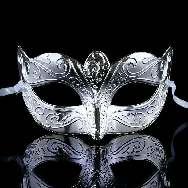 Venetian style Children Masquerade Eye Mask Silver