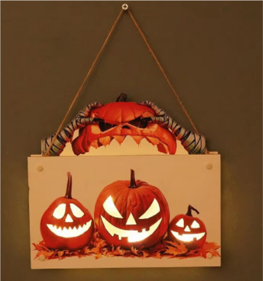 Light Door Hanging panel - Scary Pumpkin 25x20x0.3