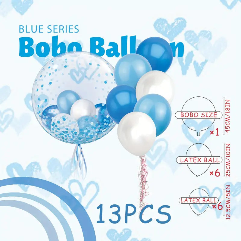 Blue Series Bobo Balloons Set (Non-Inflated)