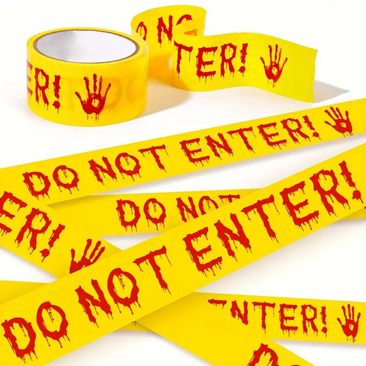 Caution Tape with Bloody Handprints - 24.99meter