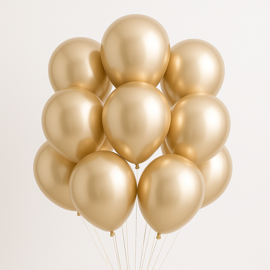 Champagne chrome Helium balloon Bunch-5pcs