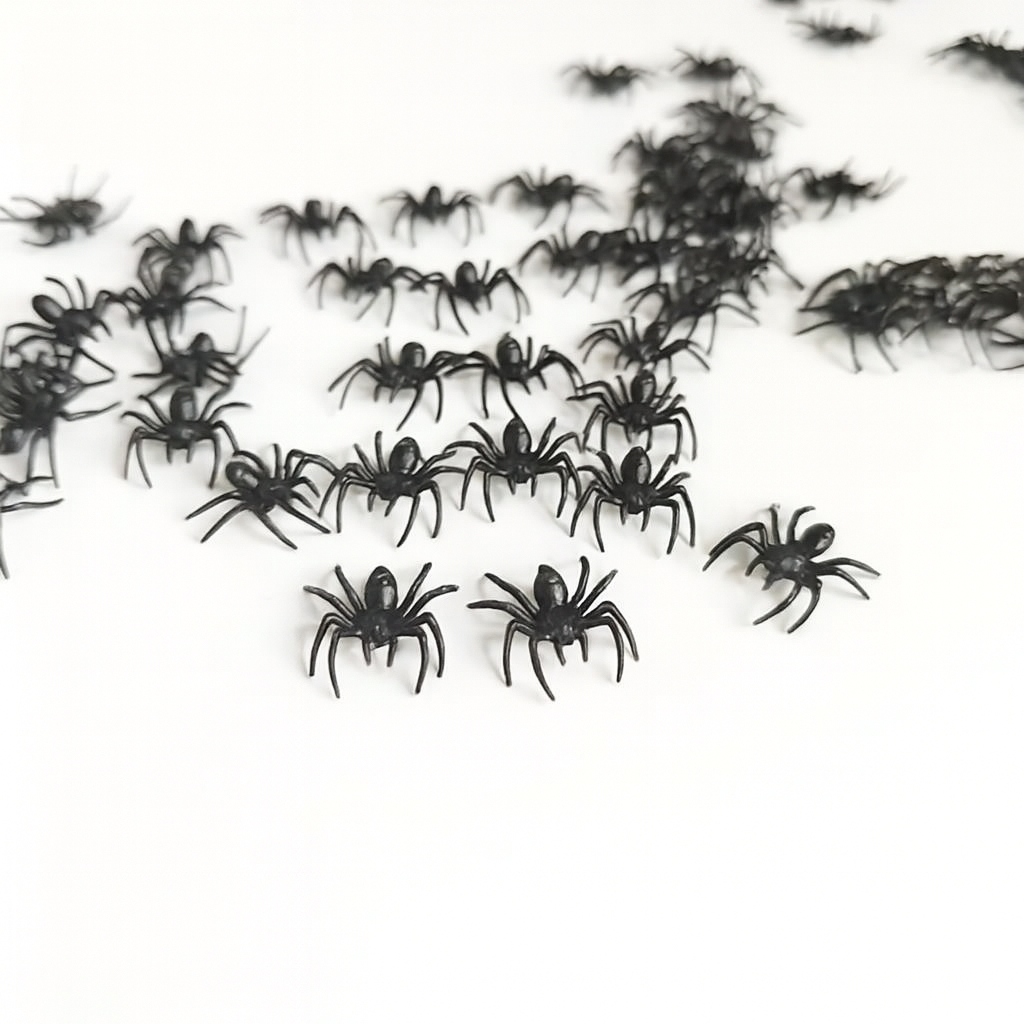 Spooky Black Plastic spider 60g 2.2 cm