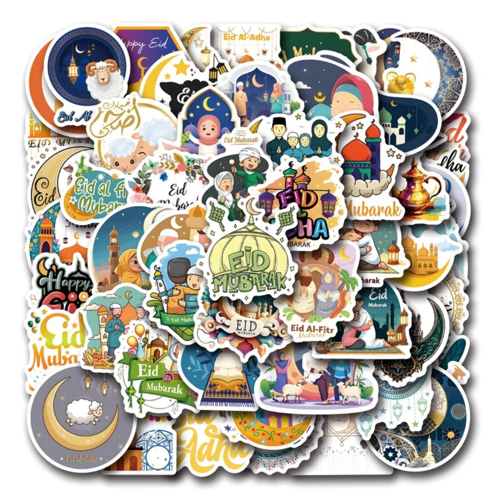 Eid Al Adha 55 Pcs waterProof Vinyl Stickers