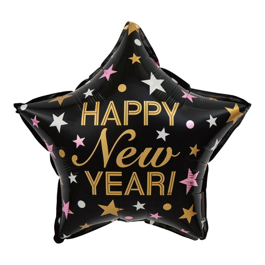 Happy New Year Star Shaped Foil Balloon 83*91cm - Helium