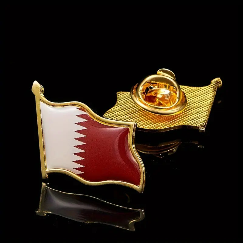 Qatar Flag Enamel Brooch Pin - 1 Pc